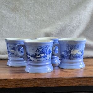 Currier & Ives Vintage Mug Set Of 4